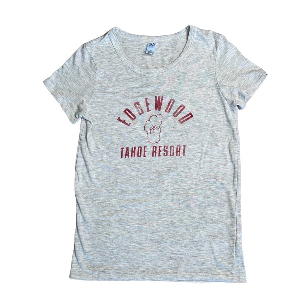 ALTERNATIVE Heather Gray ‘Edgewood Tahoe Resort’ Short Sleeve T-Shirt Women’s M
